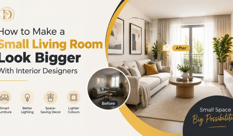 Make a Small Living Room Look Bigger With Interior Designers in Delhi